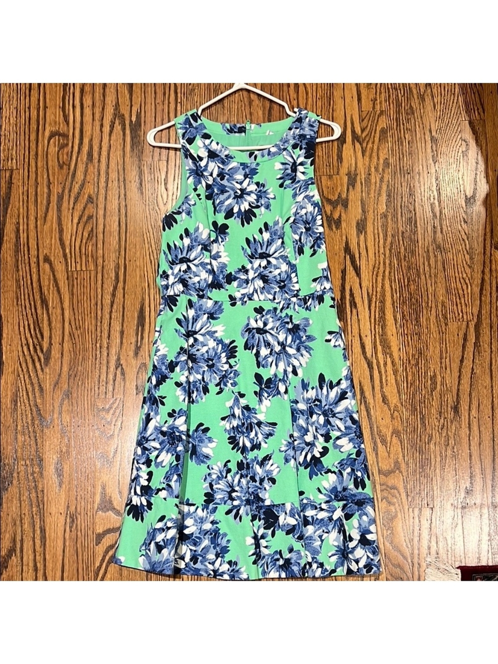 J. Crew Mint Green Sleeveless Floral Midi Dress